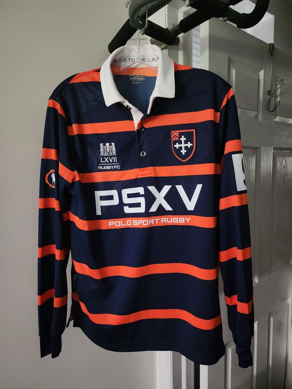 Ralph Lauren Navy & Orange Long-Sleeve Rugby Polo. Only Wore 2 Times.